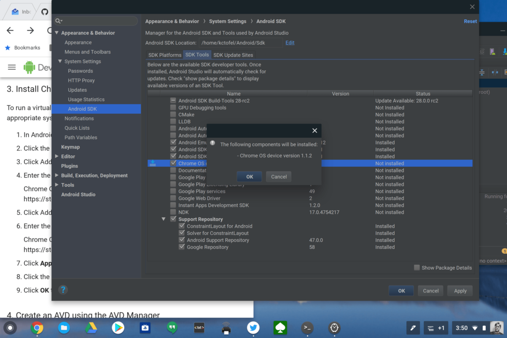 Chrome OS device emulator in Android Studio
