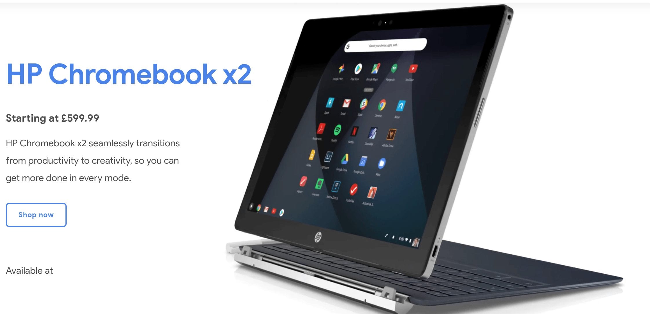 HP Chromebook X2 for UK