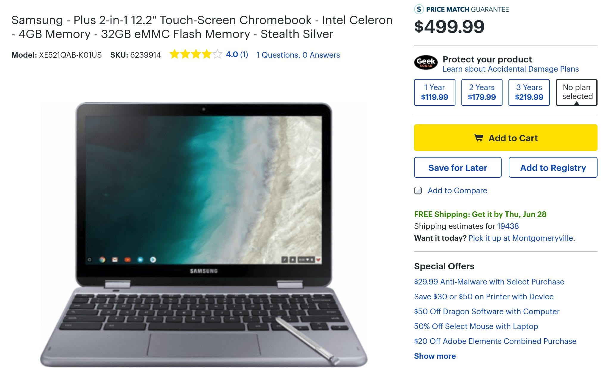 Samsung Chromebook Plus v2 Best Buy