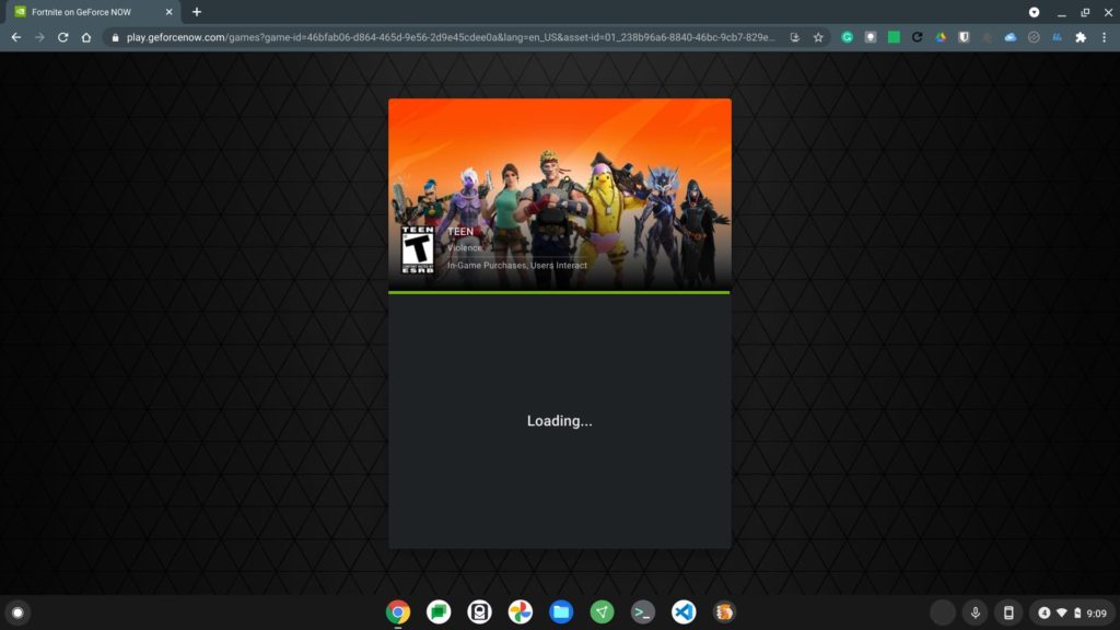 Fortnite loads faster on Chomebooks using GeForce Now pre loading