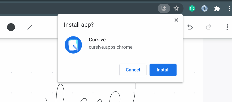 Install Cursive PWA app