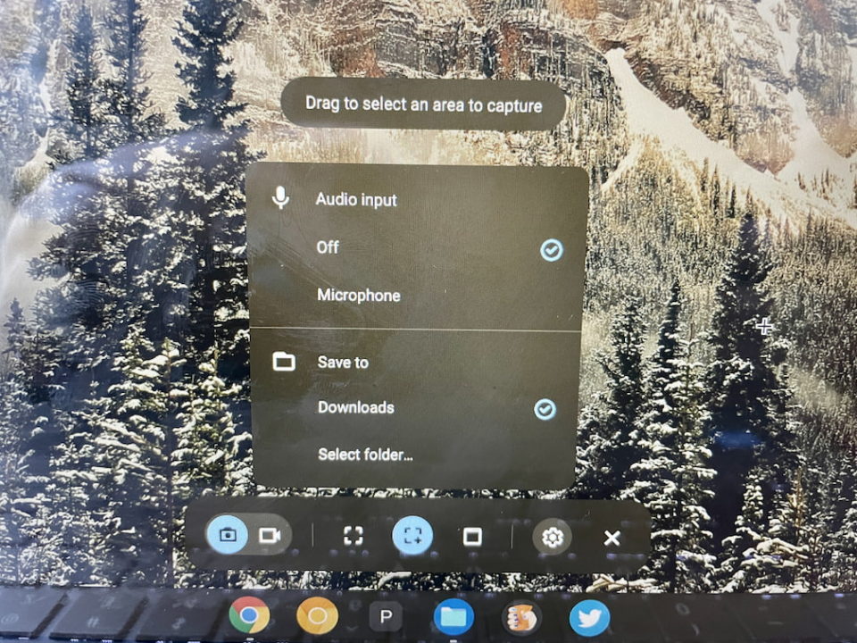 Chrome OS 98 Screen Capture save location