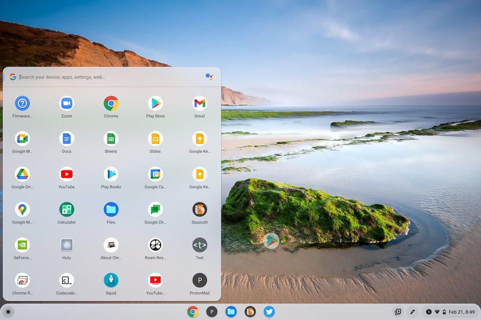 Removing an app from the System Tray in Chrome OS 100