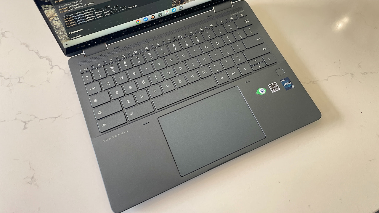 HP Elite Dragonfly Chromebook with haptic trackpad