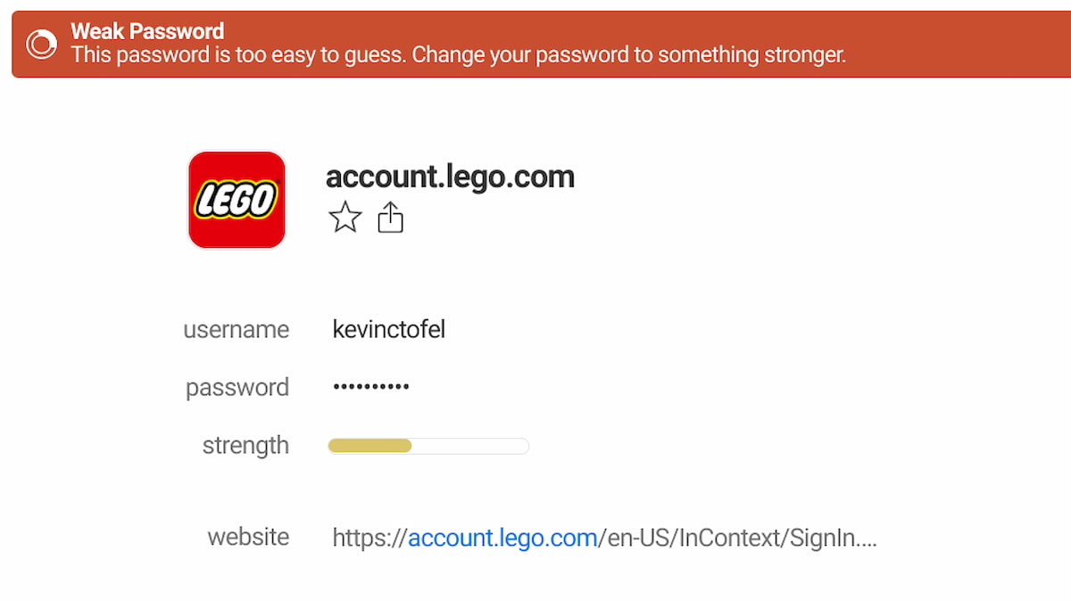 ChromeOS online security password strength indicator