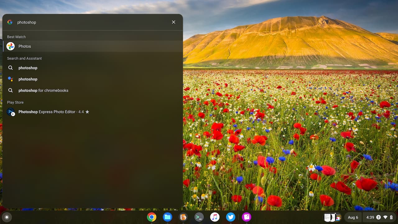 Google Play Store results in ChromeOS 104 Launcher